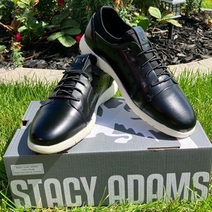 Stacy Adams Boy Halden Cap Toe with Elastic Lace Sneaker Size 6.5  New w/Box